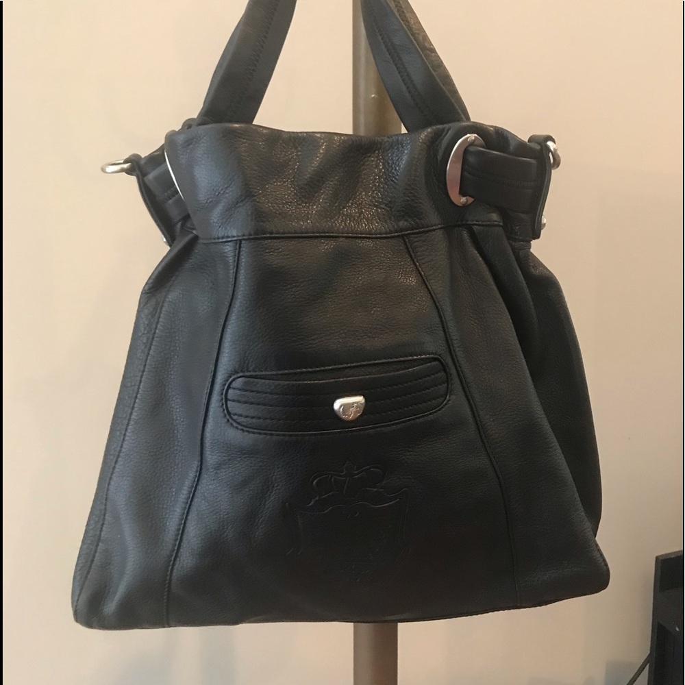 Cettu Italian Black Leather Shoulder Bag